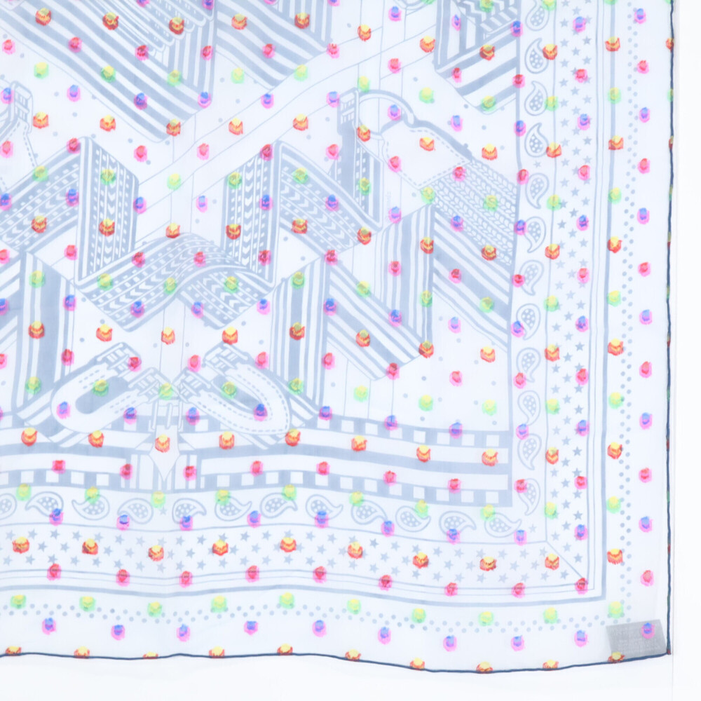 HERMES Blue Silk Scarf - Picture 5 of 7